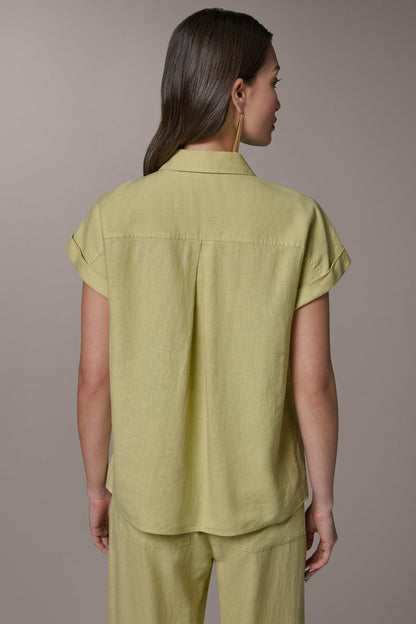 Donna Karan CAP SLEEVE CAMP SHIRT