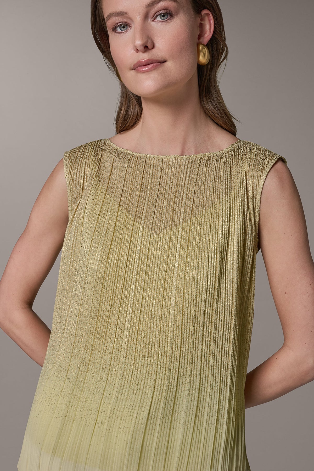Donna Karan SLEEVELESS METALLIC BLOUSE
