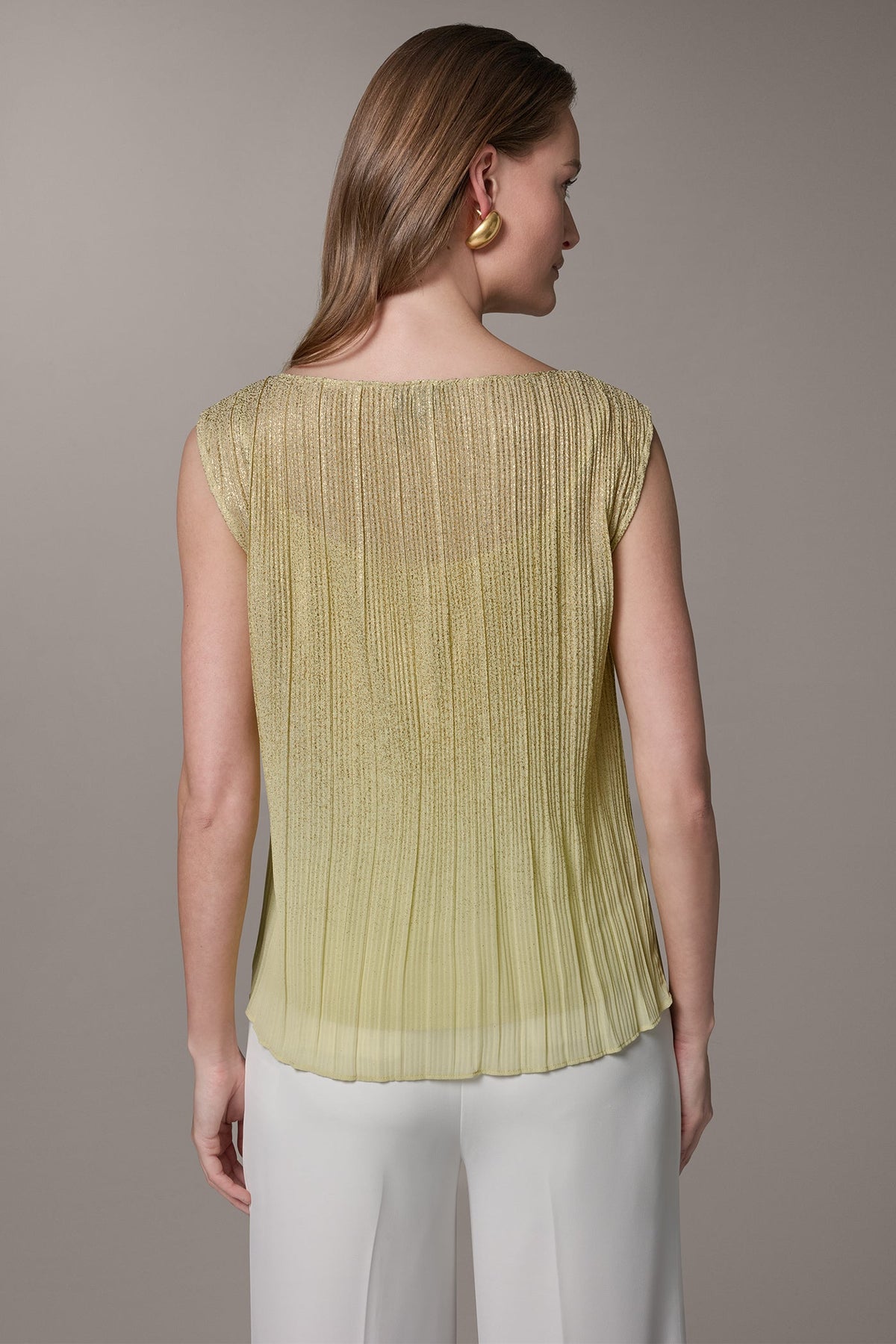 Donna Karan SLEEVELESS METALLIC BLOUSE