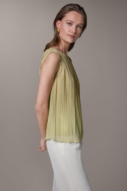 Donna Karan SLEEVELESS METALLIC BLOUSE