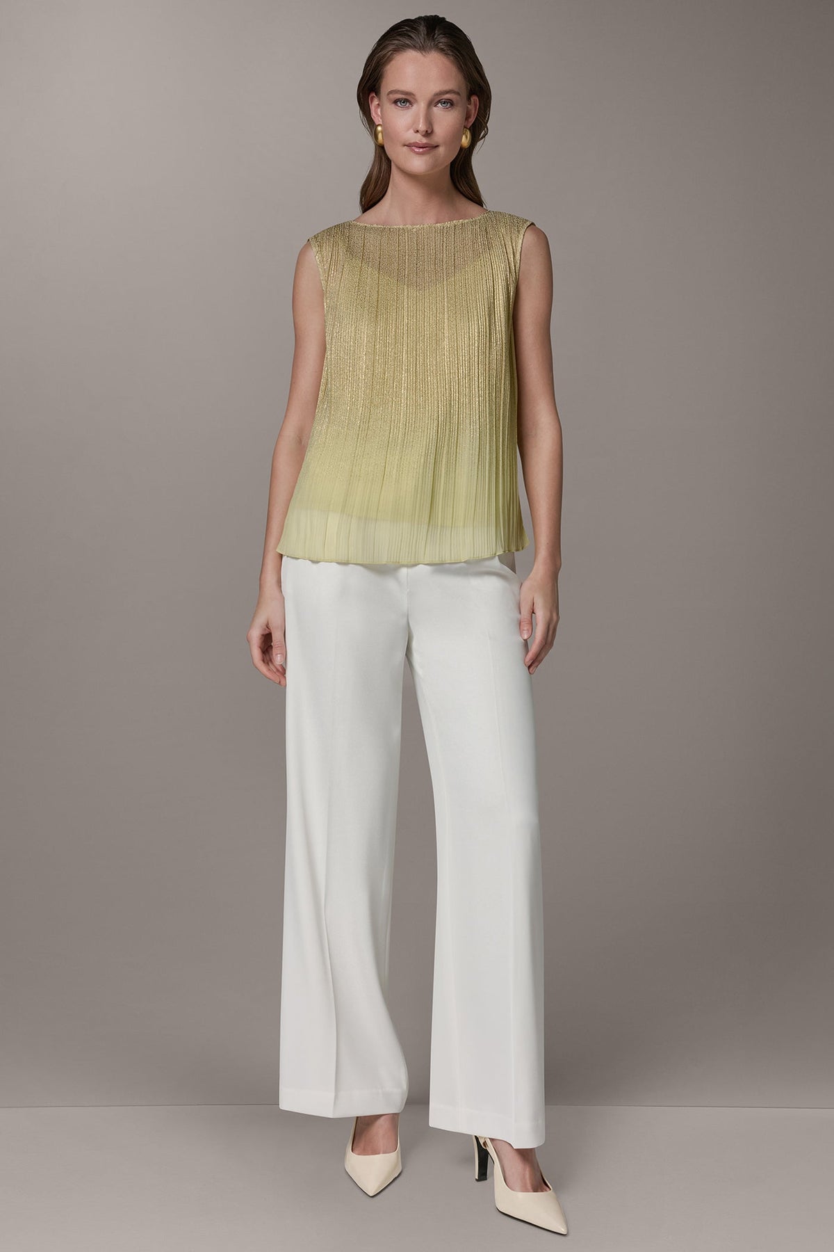 Donna Karan SLEEVELESS METALLIC BLOUSE