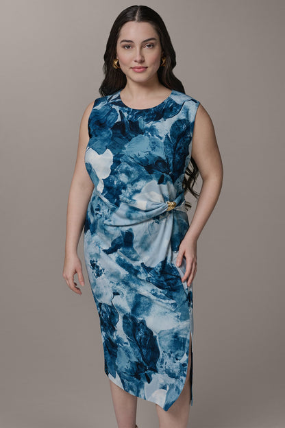 Donna Karan SLEEVELESS TWIST WAIST MIDI SHEATH