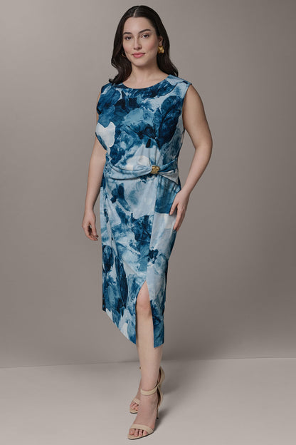Donna Karan SLEEVELESS TWIST WAIST MIDI SHEATH