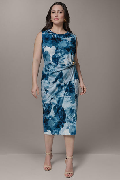 Donna Karan SLEEVELESS TWIST WAIST MIDI SHEATH