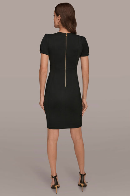 Donna Karan PUFF SLEEVE SHEATH DRESS