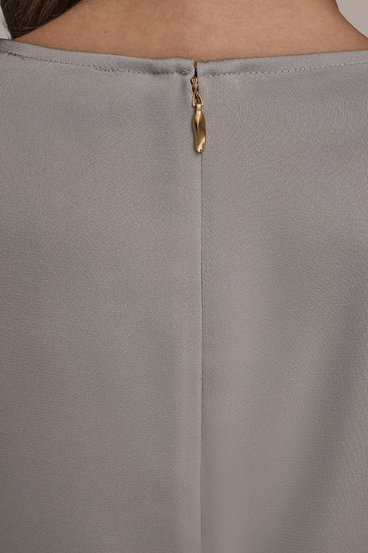 Donna Karan LONG SLEEVE DRAPE BLOUSE