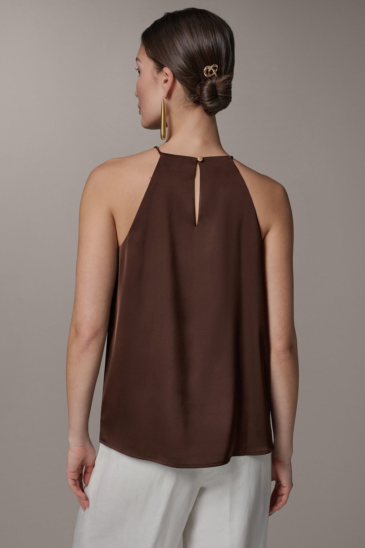 Donna Karan SLEEVELESS HALTER TOP