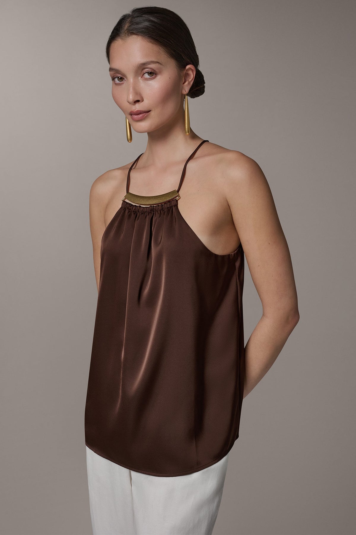 Donna Karan SLEEVELESS HALTER TOP