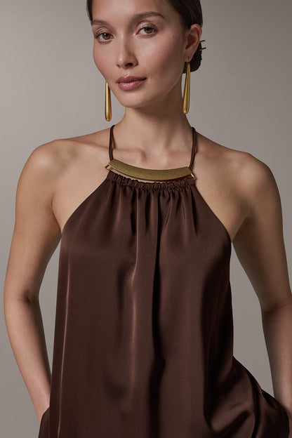 Donna Karan SLEEVELESS HALTER TOP