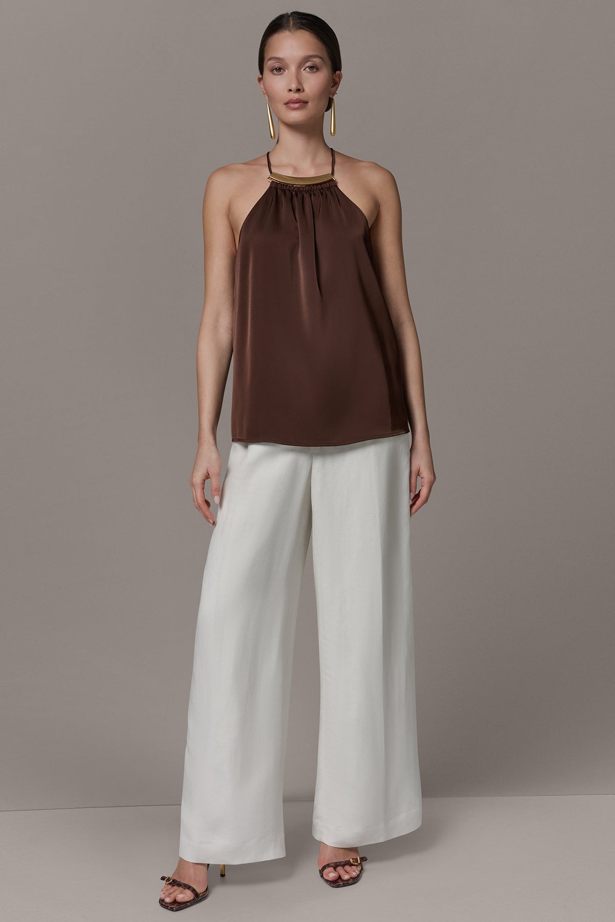 Donna Karan SLEEVELESS HALTER TOP