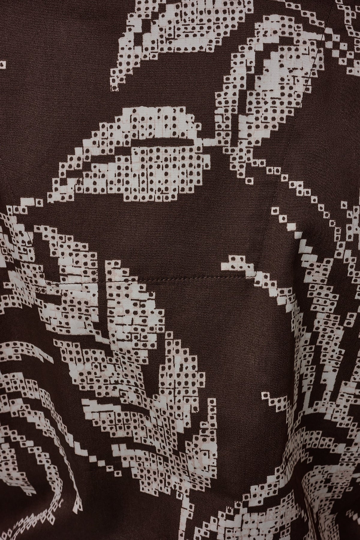 Donna Karan SLEEVELESS PRINT DRAWSTRING HEM BLOUSE