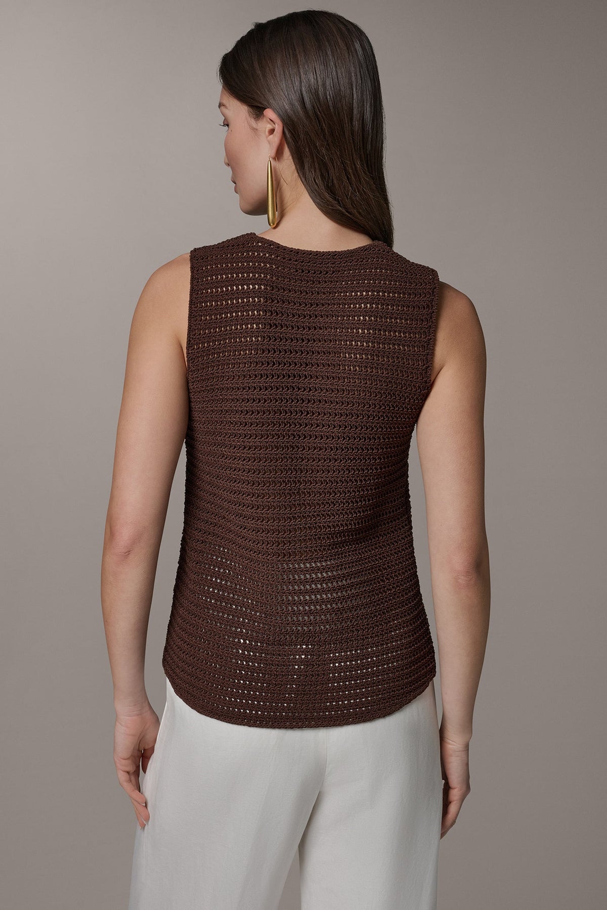 Donna Karan SLEEVELESS METALLIC SWEATER TANK