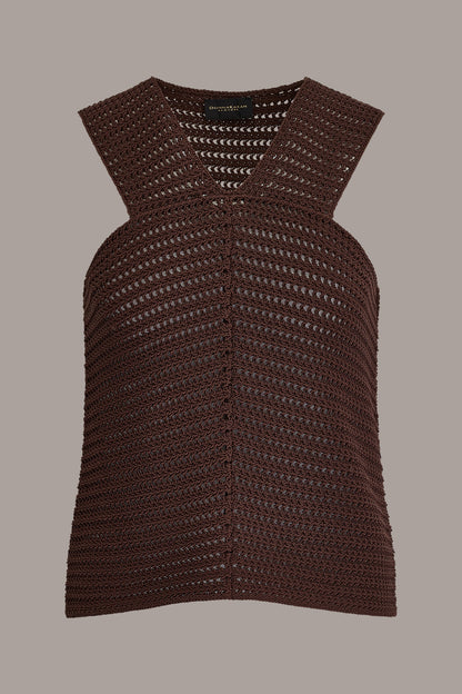 Donna Karan SLEEVELESS METALLIC SWEATER TANK