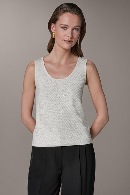 Donna Karan SLEEVELESS SEQUIN SWEATER CAMI