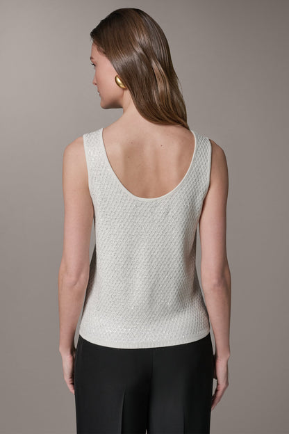 Donna Karan SLEEVELESS SEQUIN SWEATER CAMI