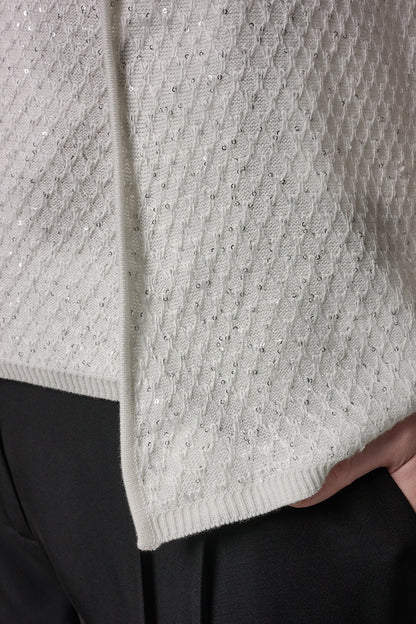 Donna Karan SHORT SLEEVE SEQUIN CARDIGAN