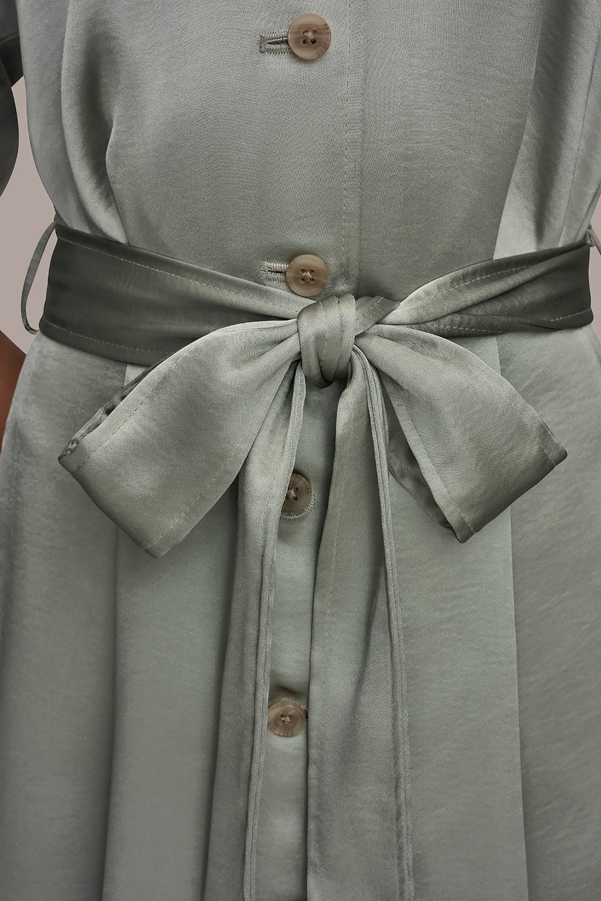 Donna Karan SATIN MIDI SHIRT DRESS