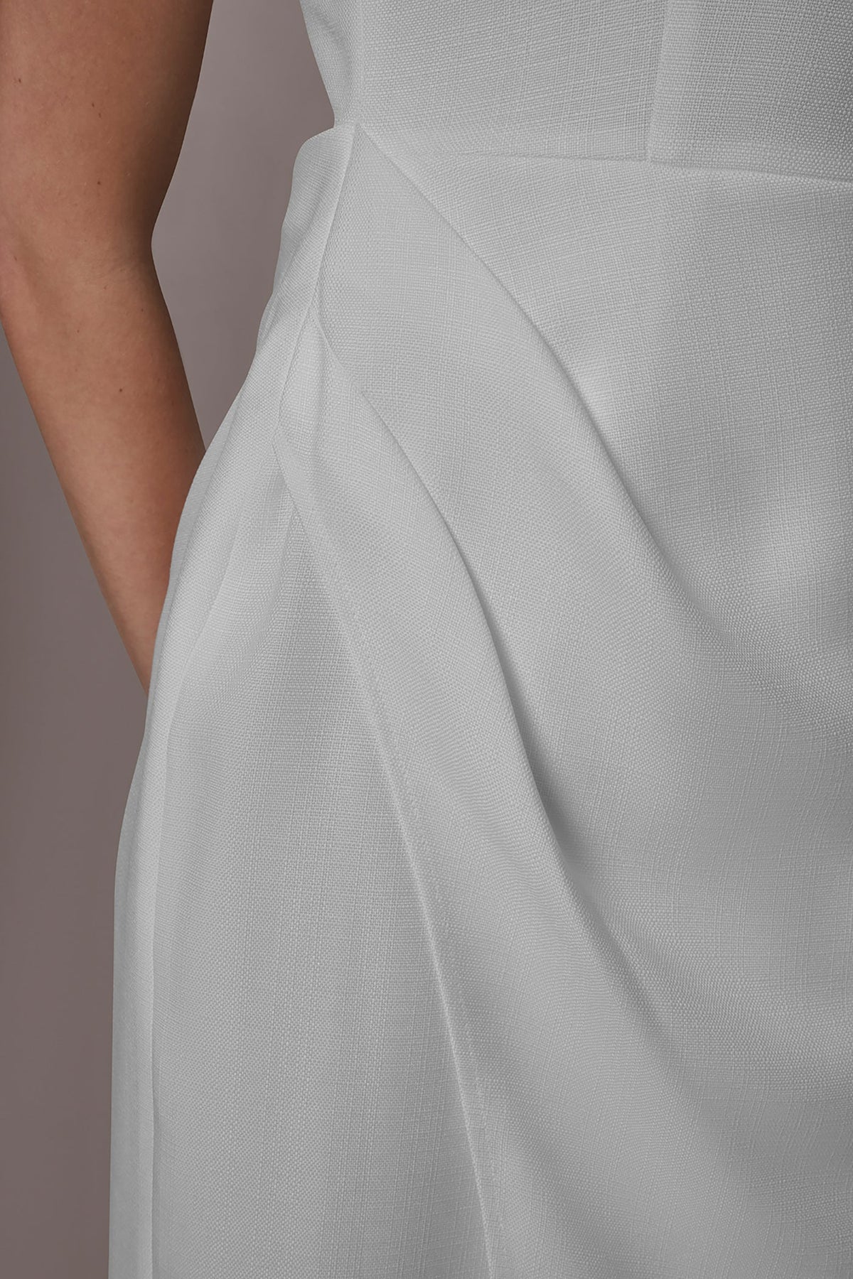 Donna Karan TENCEL WRAP-EFFECT MIDI SHEATH DRESS
