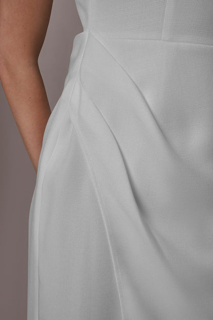 Donna Karan TENCEL WRAP-EFFECT MIDI SHEATH DRESS