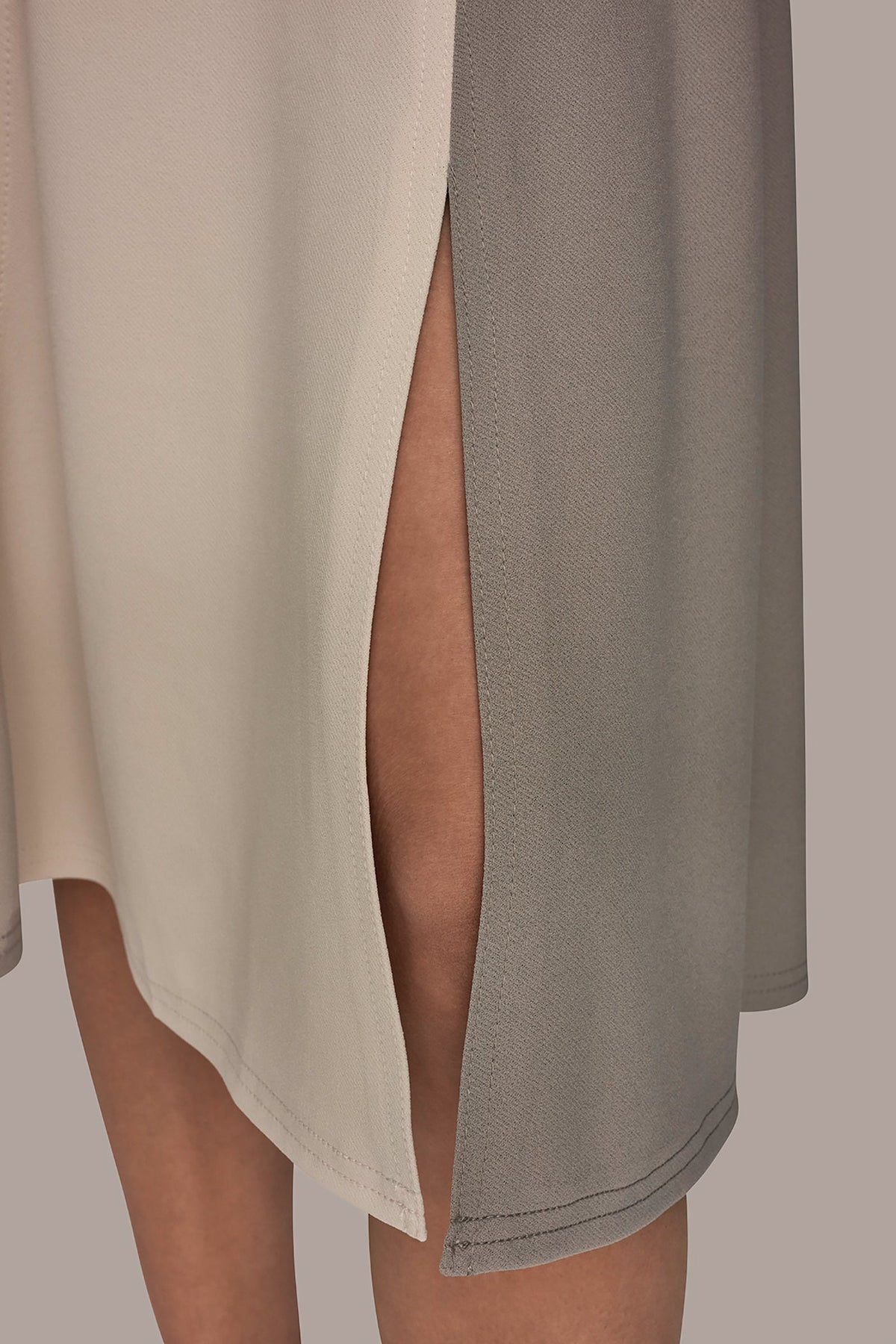 Donna Karan CAP SLEEVE COLOR-BLOCK MIDI DRESS