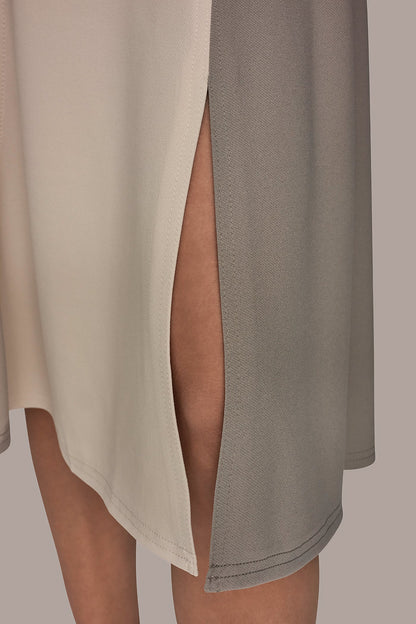 Donna Karan CAP SLEEVE COLOR-BLOCK MIDI DRESS