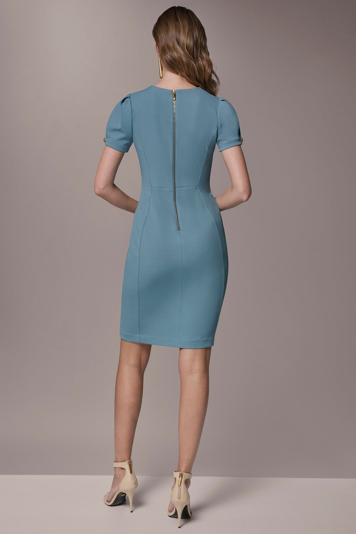 Donna Karan PUFF SLEEVE SHEATH DRESS