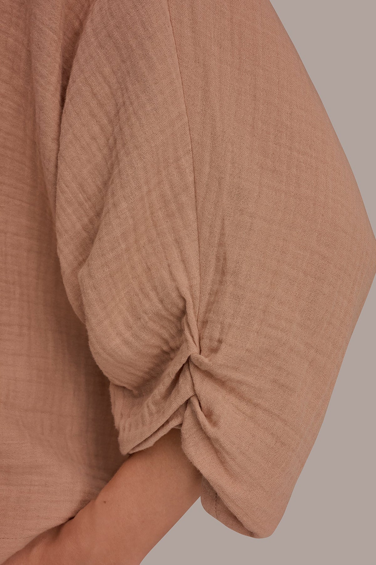 Donna Karan 3/4 SLEEVE TWIST CUFF BLOUSE