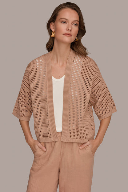 Donna Karan OPEN STITCH CARDIGAN