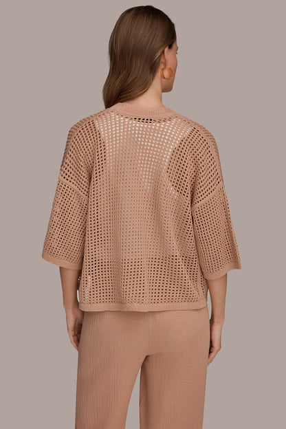 Donna Karan OPEN STITCH CARDIGAN