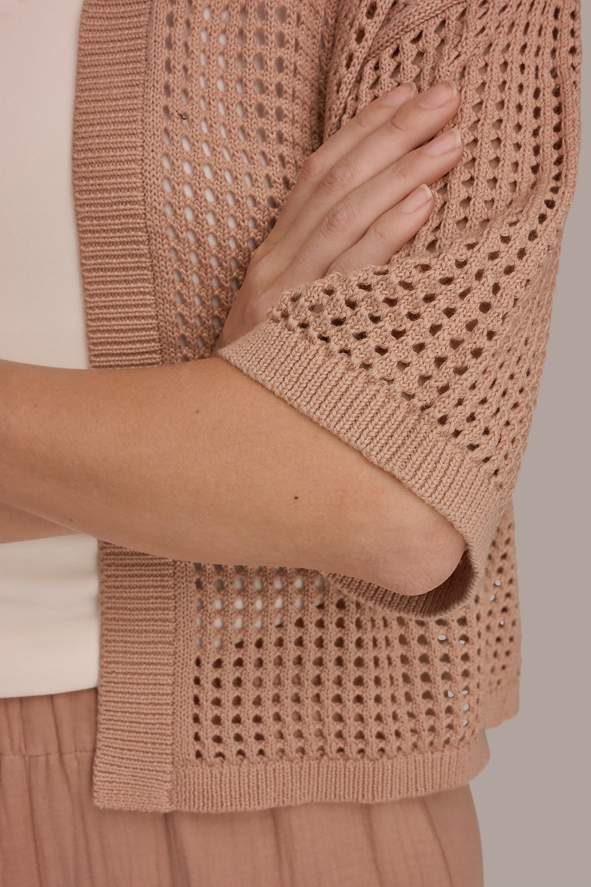 Donna Karan OPEN STITCH CARDIGAN