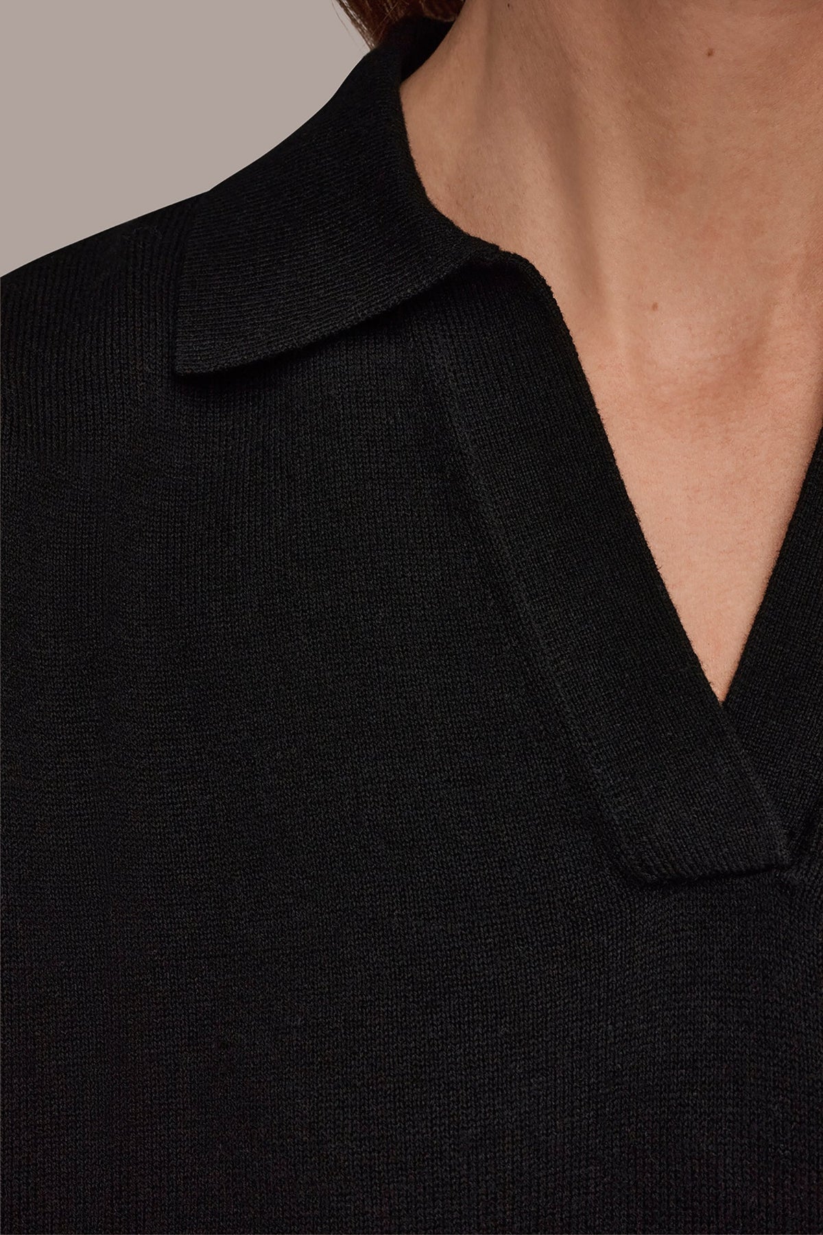 Donna Karan COTTON AND CASHMERE POLO SWEATER