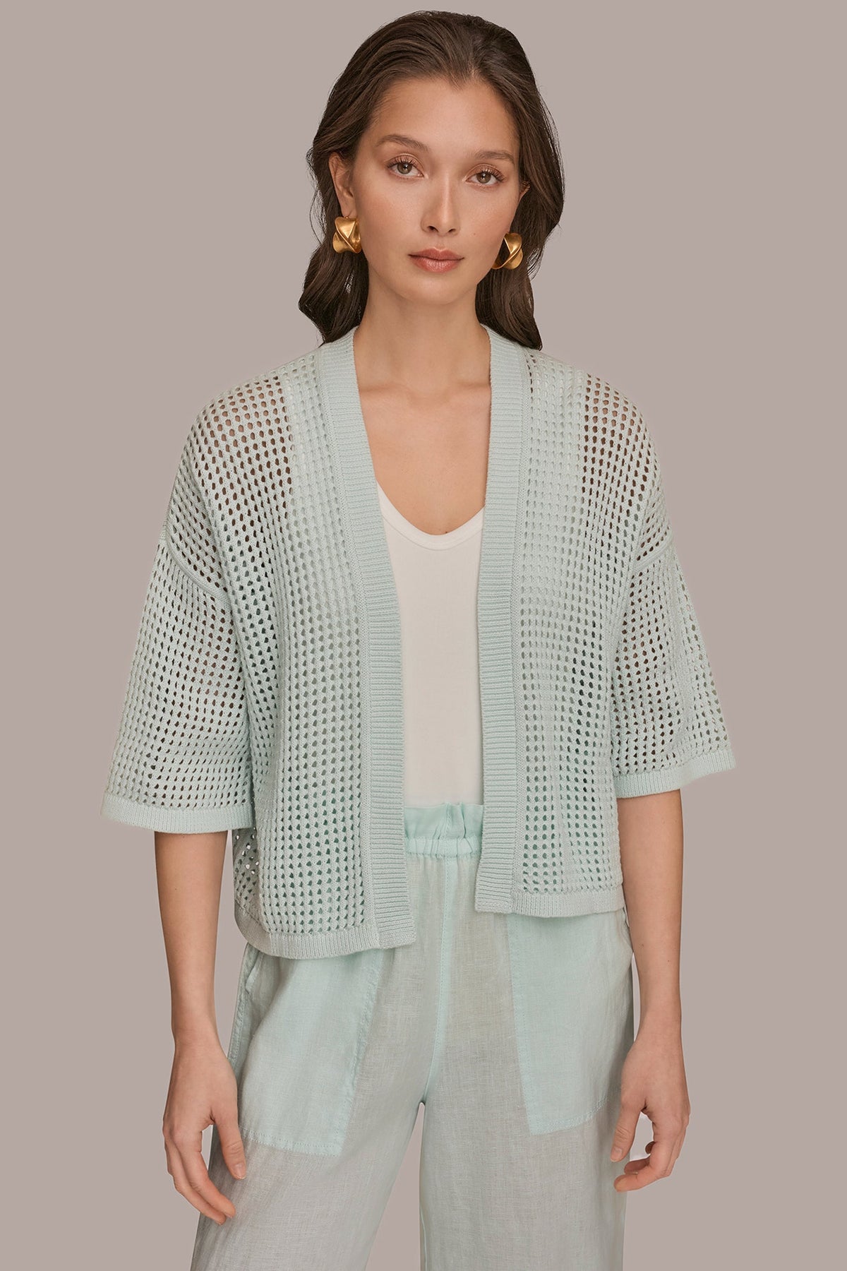 Donna Karan OPEN STITCH CARDIGAN