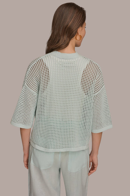 Donna Karan OPEN STITCH CARDIGAN