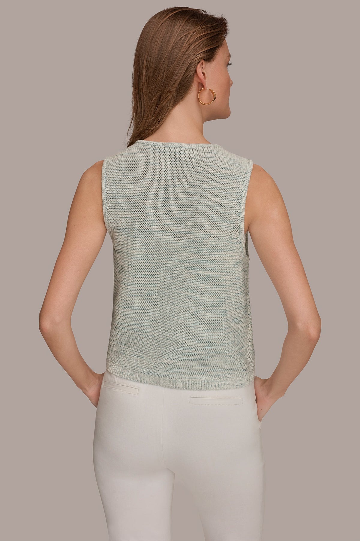 Donna Karan SLEEVELESS TIE-FRONT CARDIGAN