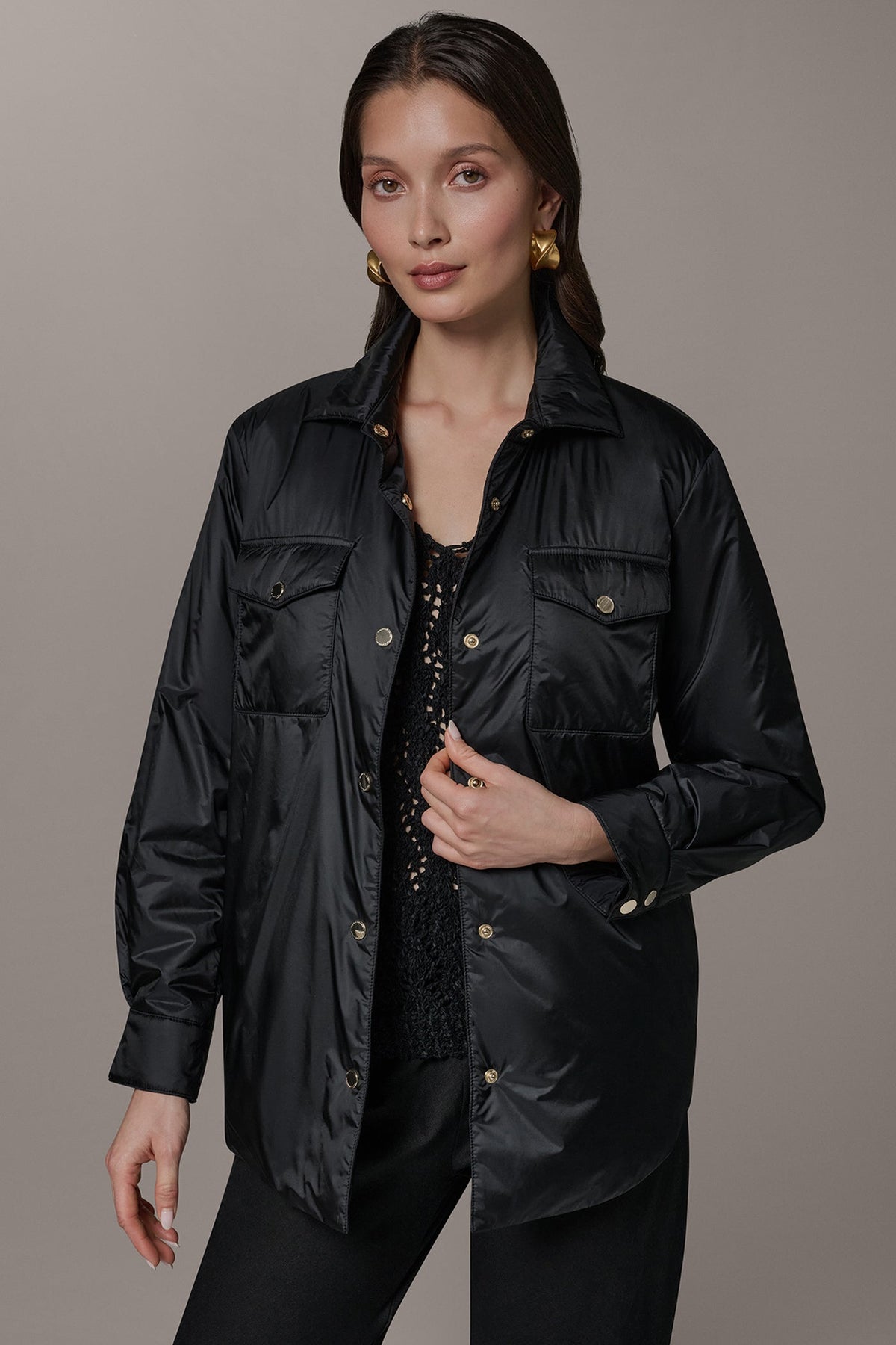 Donna Karan LONG SLEEVE SHIRT JACKET