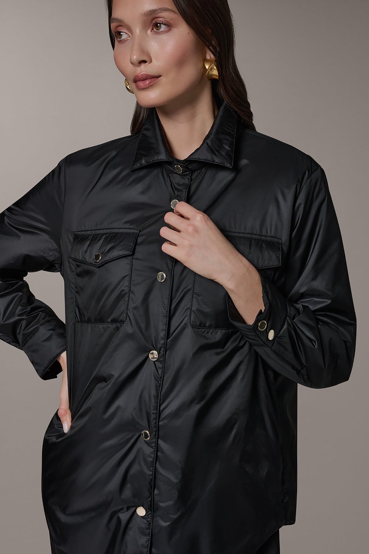 Donna Karan LONG SLEEVE SHIRT JACKET