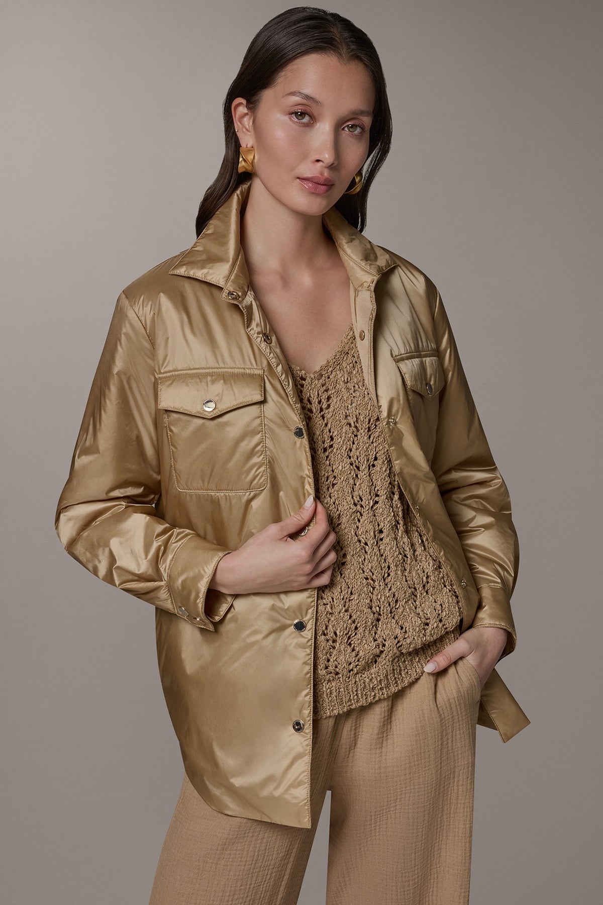 Donna Karan LONG SLEEVE SHIRT JACKET