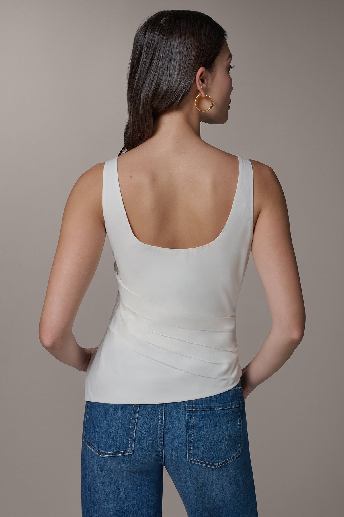 Donna Karan SLEEVELESS ASYMMETRIC BLOUSE