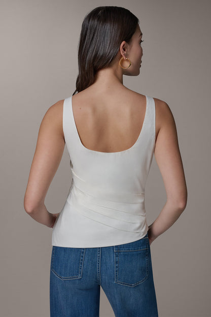 Donna Karan SLEEVELESS ASYMMETRIC BLOUSE