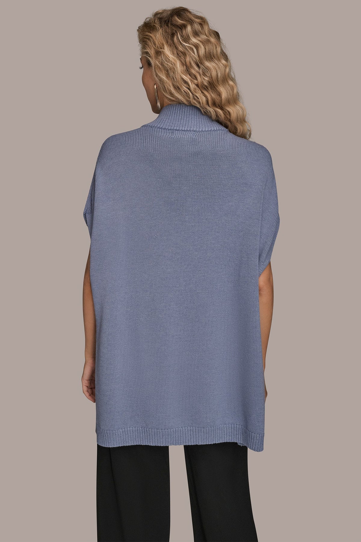 Donna Karan BUTTON-FRONT SWEATER CAPELET