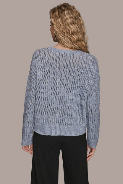 Donna Karan OPEN-STITCH SWEATER