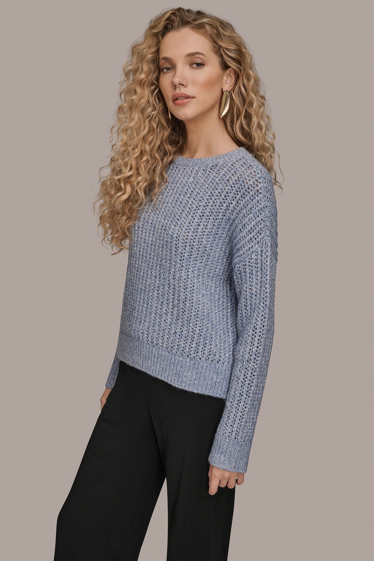 Donna Karan OPEN-STITCH SWEATER