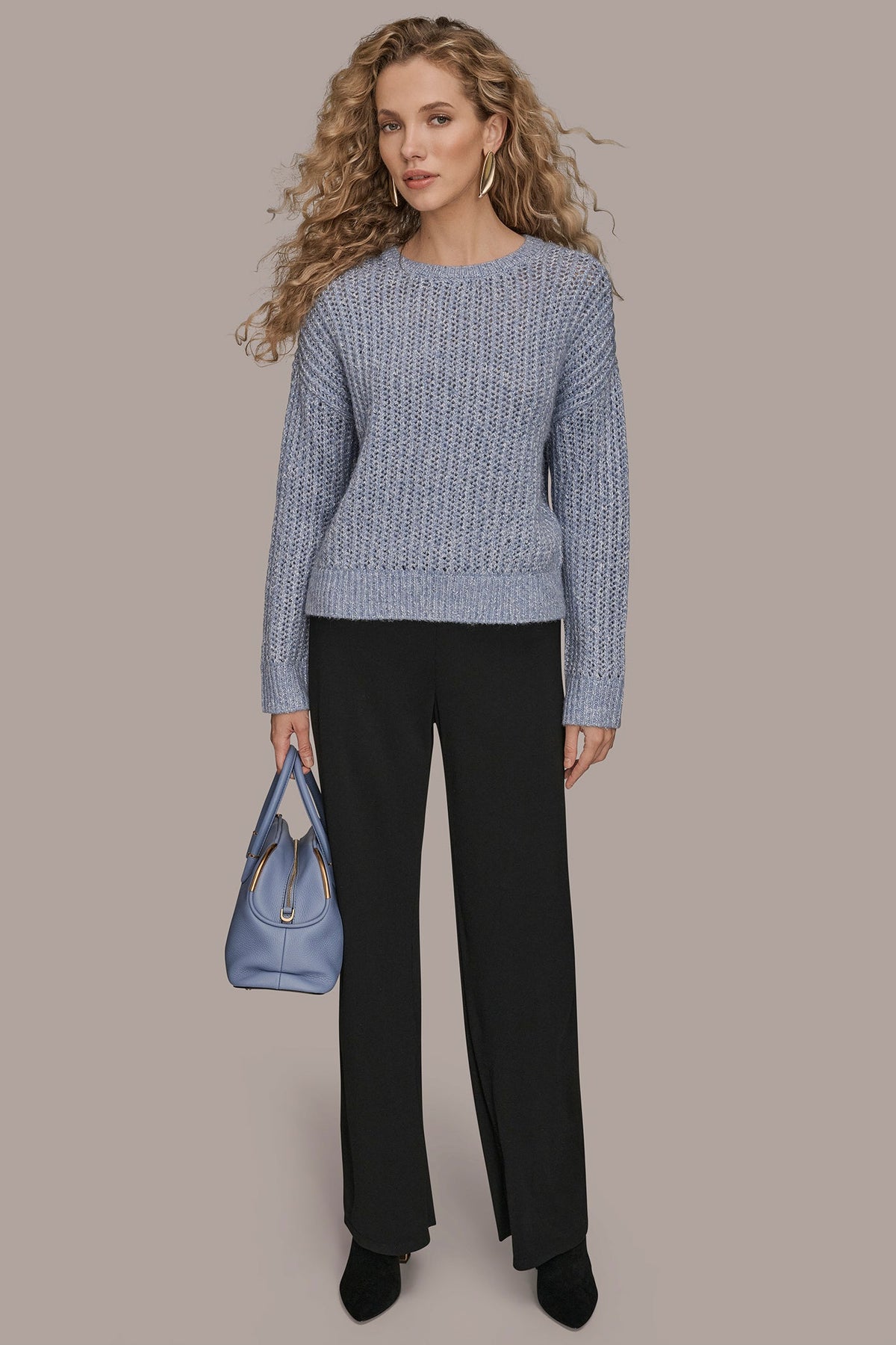 Donna Karan OPEN-STITCH SWEATER