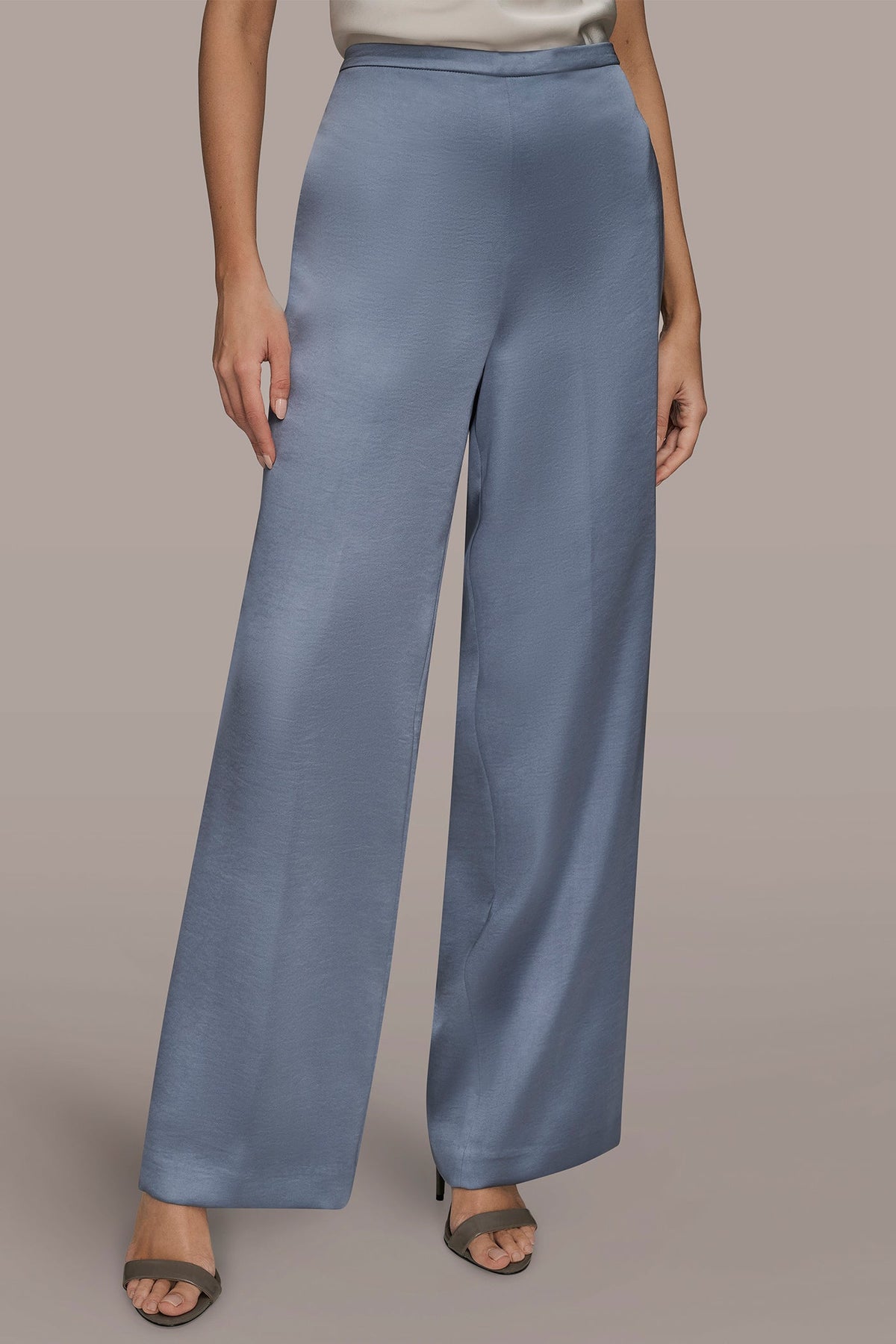 Donna Karan EXTRA HIGH-RISE SATIN PULL-ON PANT