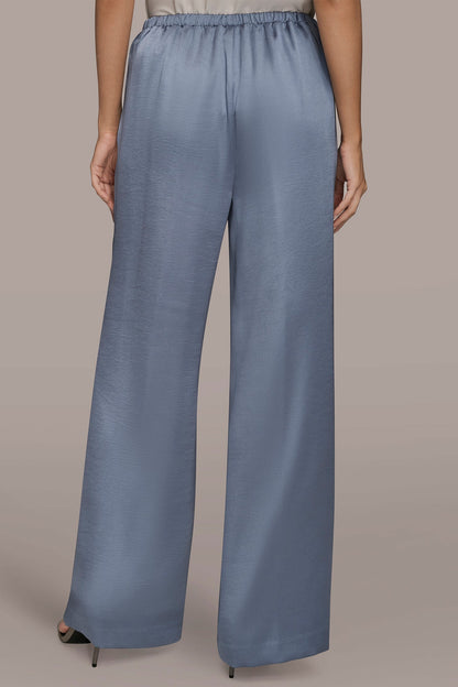 Donna Karan EXTRA HIGH-RISE SATIN PULL-ON PANT