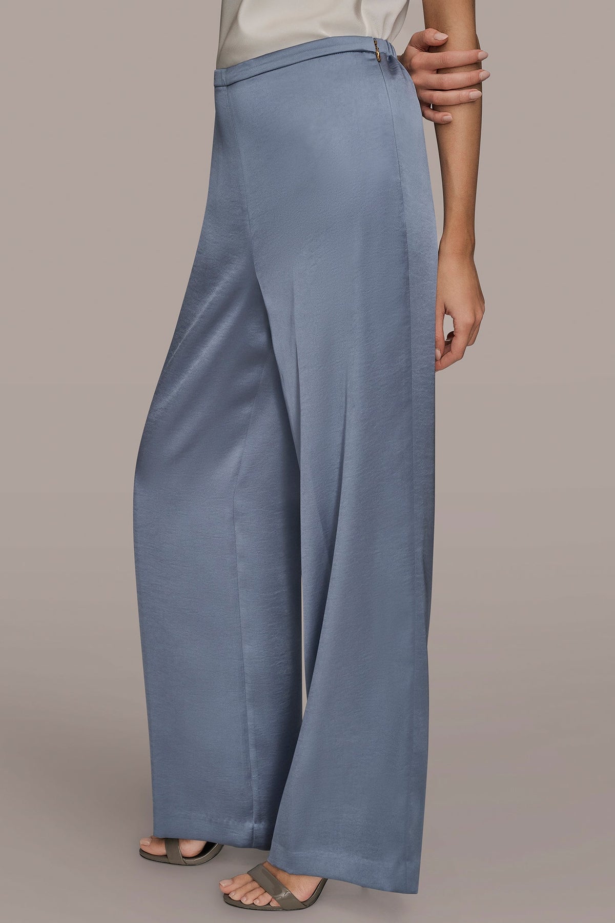 Donna Karan EXTRA HIGH-RISE SATIN PULL-ON PANT