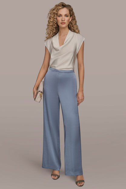 Donna Karan EXTRA HIGH-RISE SATIN PULL-ON PANT