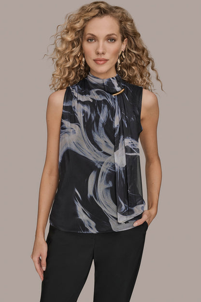 Donna Karan TIE-NECK HALTER BLOUSE