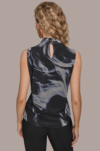 Donna Karan TIE-NECK HALTER BLOUSE