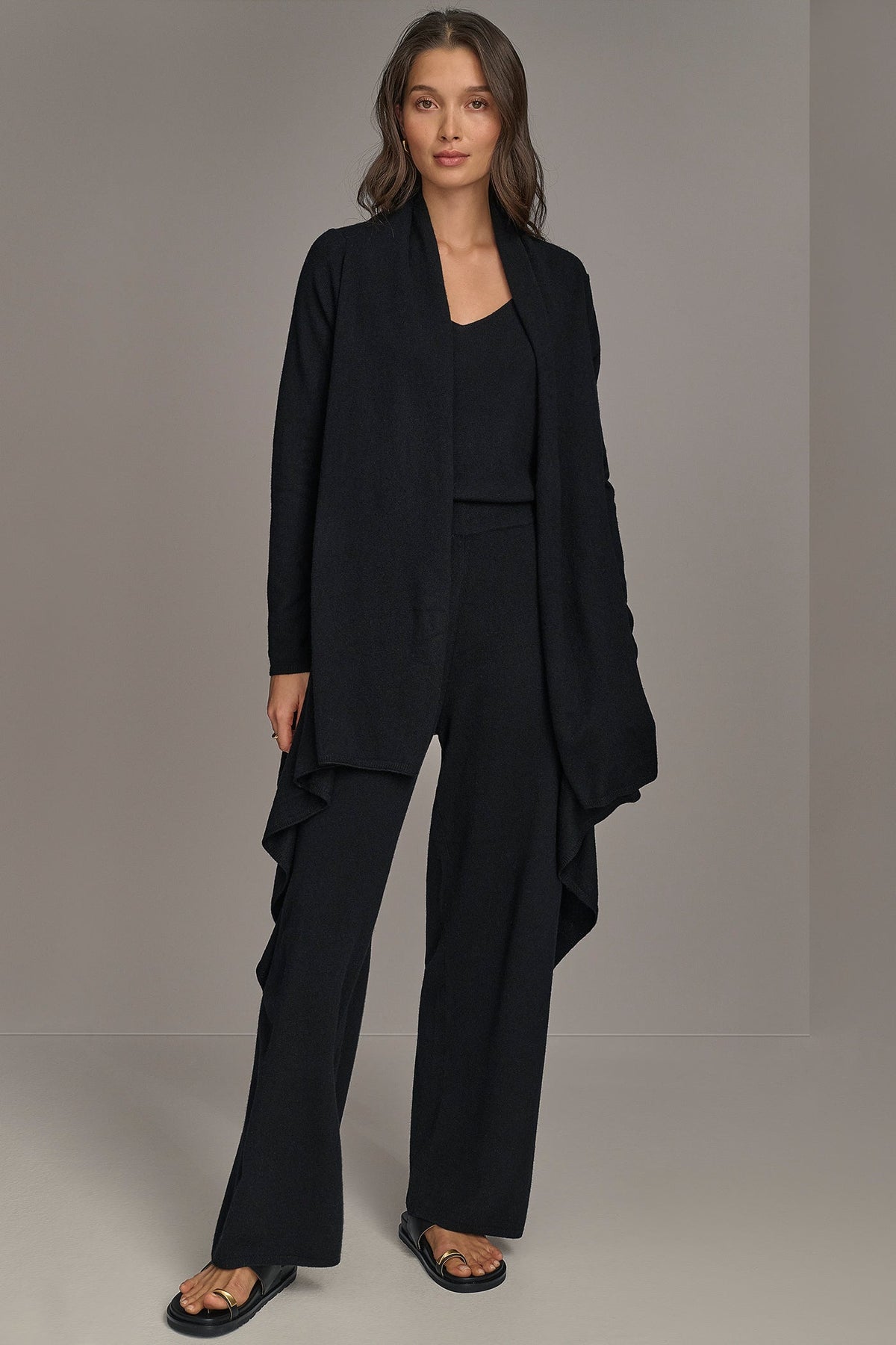 Donna Karan CASHMERE LONG SLEEVE CARDIGAN